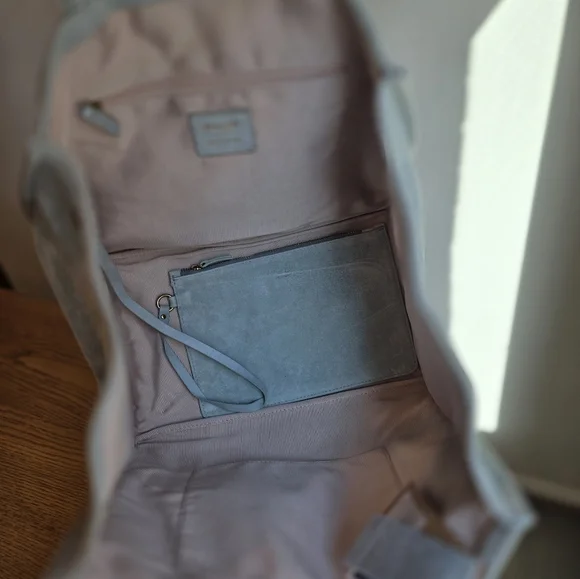 Margot New York Light Blue/Grey Suede Tote Bag - Picture 6 of 8